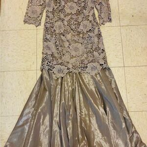 Elegant Lace and Satin Gown